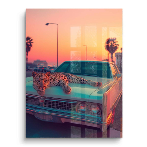 Leopard Sonnenuntergang Cruiser PVC Glänzend