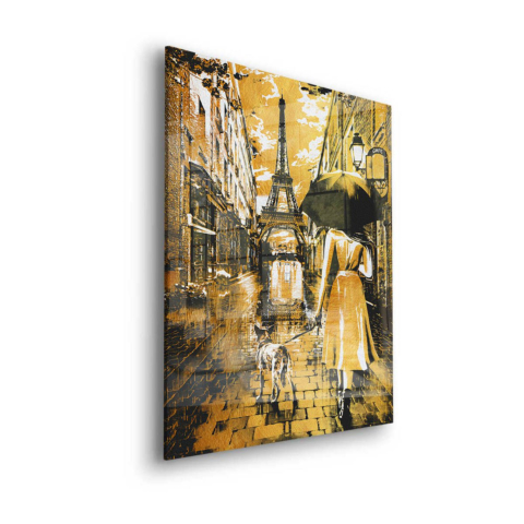 Femme avec chien Verre Acrylique