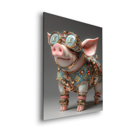 Schicke Schweine-Eleganz Dibond PVC Matt