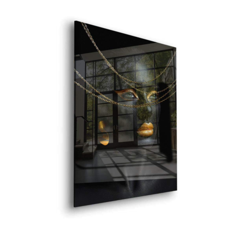 Noir et Or Verre Acrylique