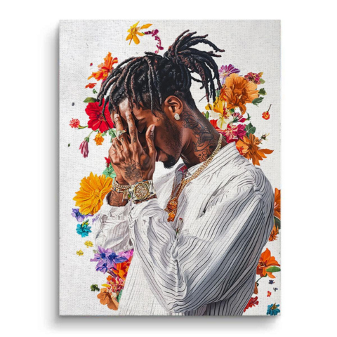 Vibes Florales Portrait Toile