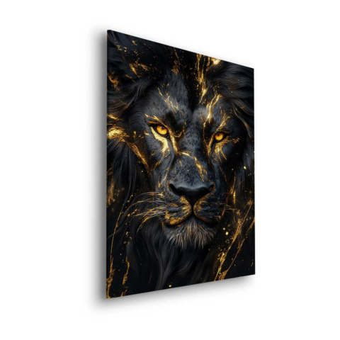 León Dorado Majestuoso Arte Dibond Mate