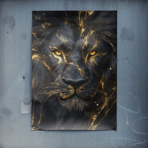 Lion Doré Majestueux Poster