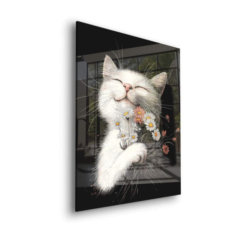 Blissful Whiskers Acrylic Glass Art