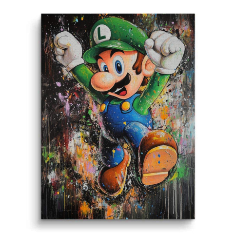 Lebendiges Luigi Sprung Leinwandbild
