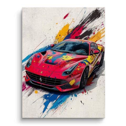 Ferrari w Żywych Kolorach Obraz na Płótnie