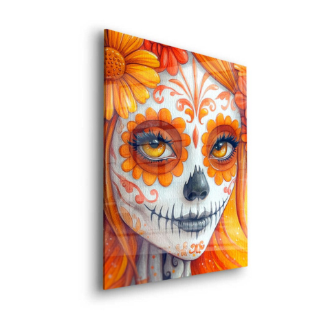 Blumen-Schädel Eleganz Acrylglas