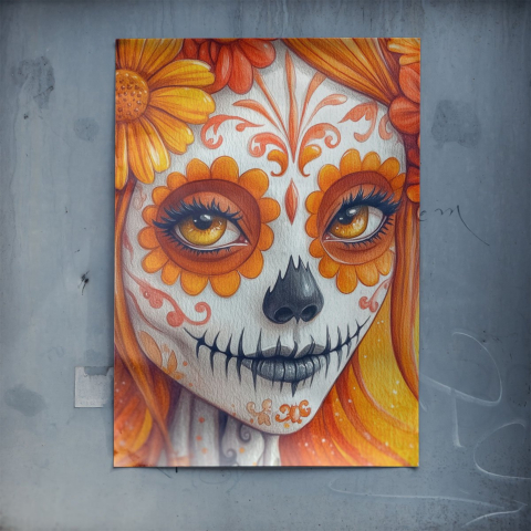 Blumen-Schädel Eleganz Poster