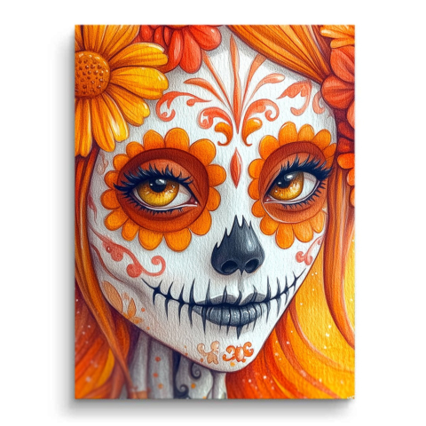 Blumen-Schädel Eleganz PVC Matt Kunst