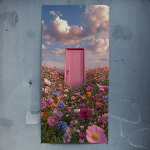 Verspieltes Blumenportal Poster