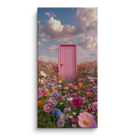Verspieltes Blumenportal Leinwandbild