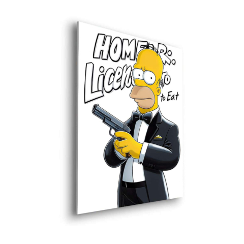 Homer's Lizenz zum Essen Druck Dibond Matt Kunst