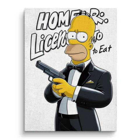 Homer's Lizenz zum Essen Druck Leinwandbild