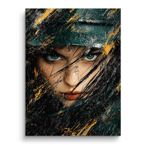 Kriegerischer Blick PVC Matt Kunst