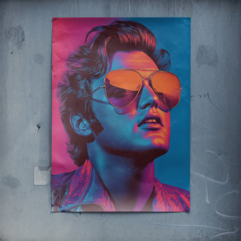 Retrato de Vibras Retro Póster