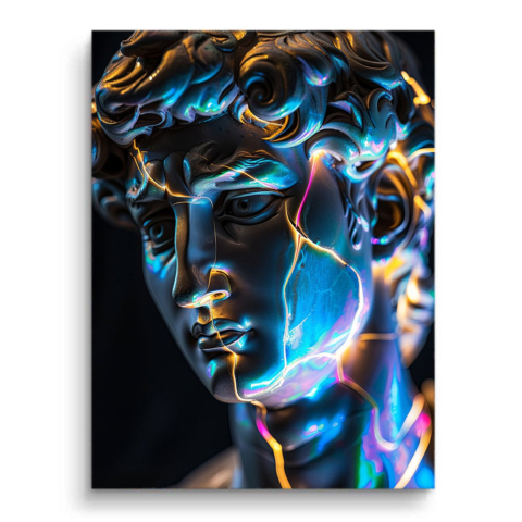 Neon David PVC Matt Leinwandbild
