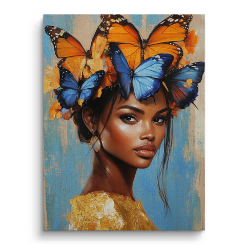 Butterfly Blossom Portrait Canvas Art