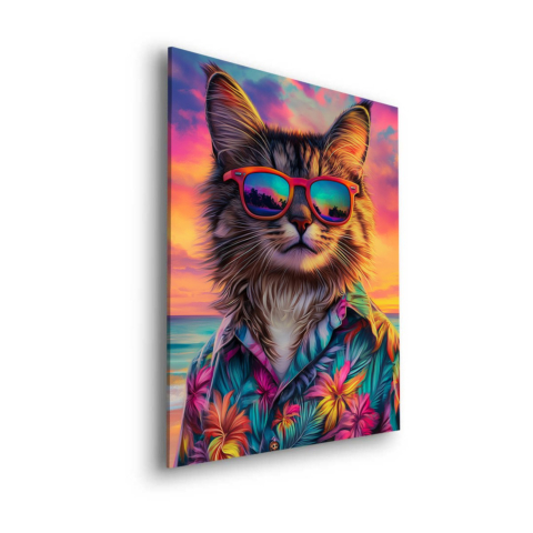 Vibras Felinas Tropicales Arte Dibond Mate