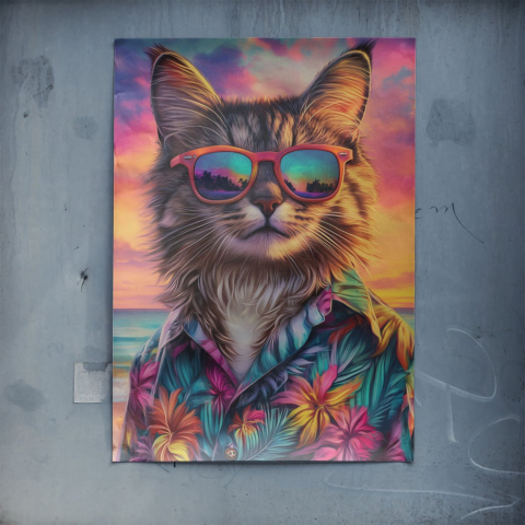 Vibes de Chat Tropical Poster