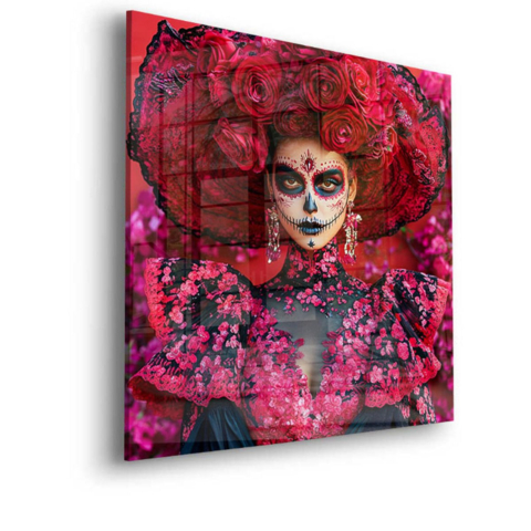Blumen-Schädel Eleganz Acrylglas
