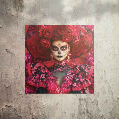 Blumen-Schädel Eleganz Poster