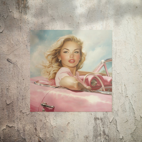 Viaje de Glamour Retro Póster