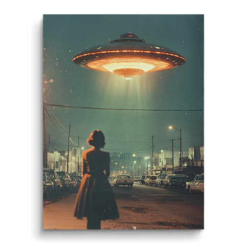 Retro UFO Begegnung PVC Matt