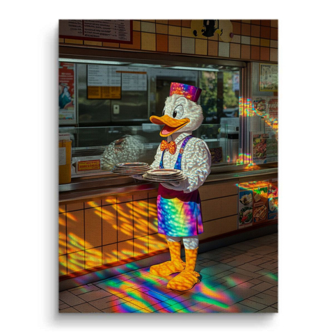 Verspieltes Diner-Glück Leinwandbild