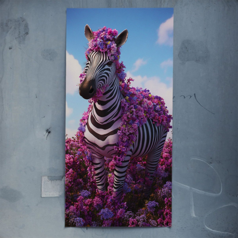 Blumen Zebra Freude Poster