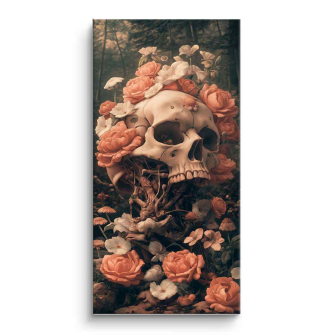 Floral Skull Serenity PVC Mat Art