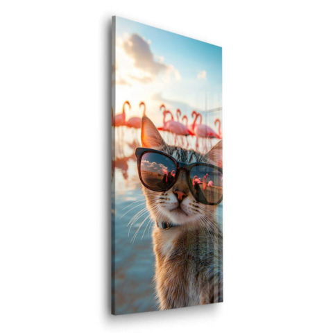 Vibras Elegantes de Gato en Vidrio Acrílico