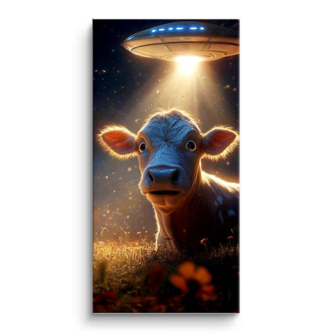 Cosmic Cow Encounter PVC Mat Art