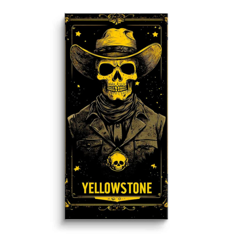 Cowboy Skull Print PVC Mat Art