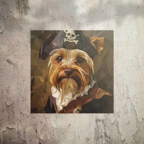 Retrato de cachorro pirata Póster