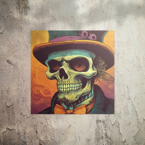 Calavera Elegante Póster