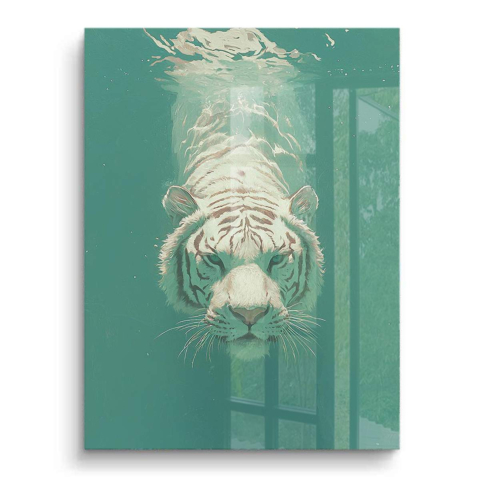 Majestic Aqua Tiger PVC Gloss Art