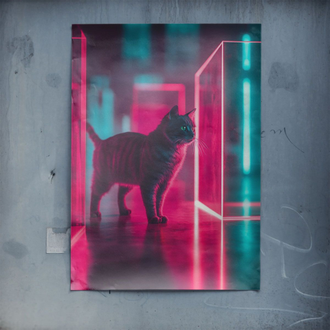 Serenidad Gato Neón Póster