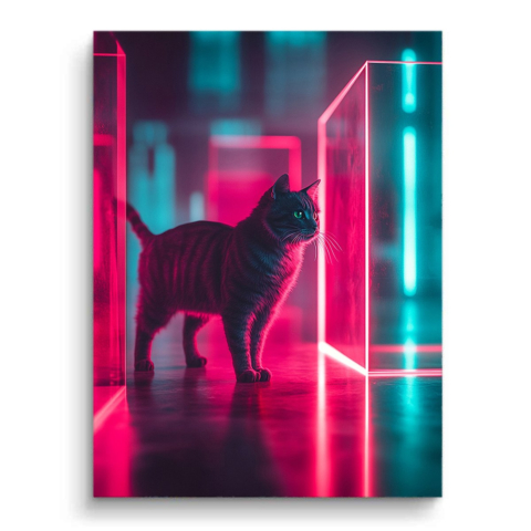 Neon-Katze Ruhe PVC Matt