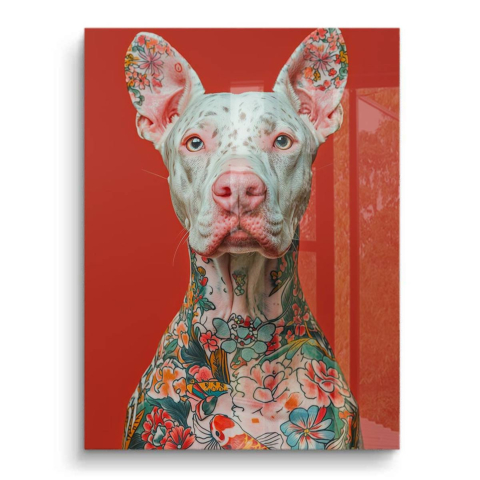 Chien tatoué PVC Brillant