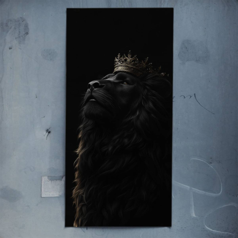 Majestätischer schwarzer Löwen Poster