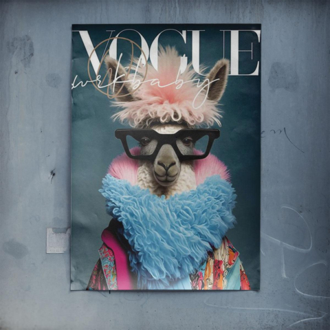 Lama Vogue Chic Plakat