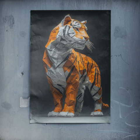 Origami Tiger Majesty Poster Art