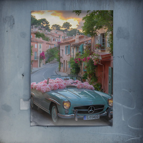 Paseo Vintage de Flores Póster