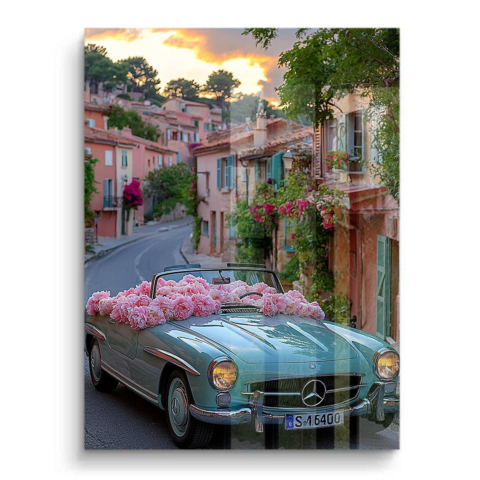 Paseo Vintage de Flores en PVC Brillante