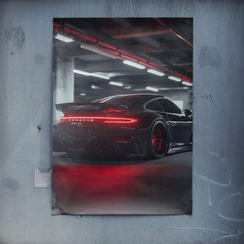 Elegancia Porsche Medianoche Póster