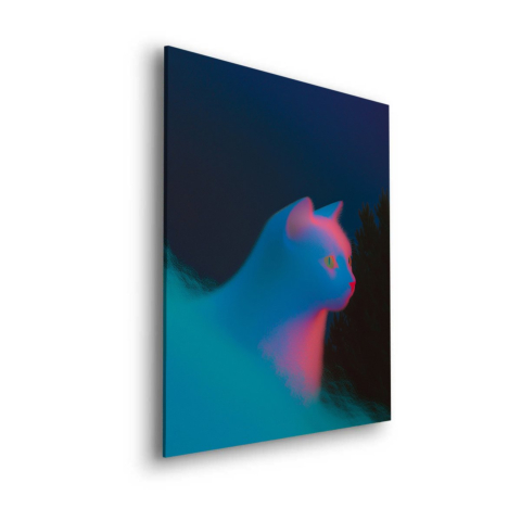 Neon Cat Dreamscape Dibond Mat Art