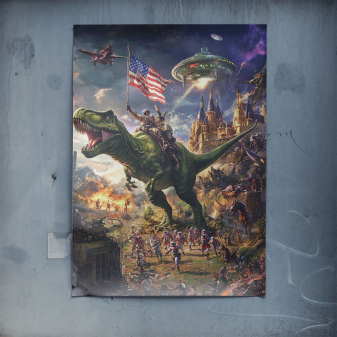 Dino Warrior Adventure Poster Art