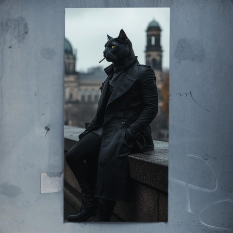 Mystische Katze Noir Poster