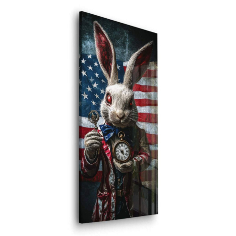 Patriotischer Zeitmesser Hase Acrylglas