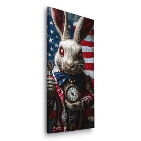 Patriotic Timekeeper Rabbit Dibond Mat Art